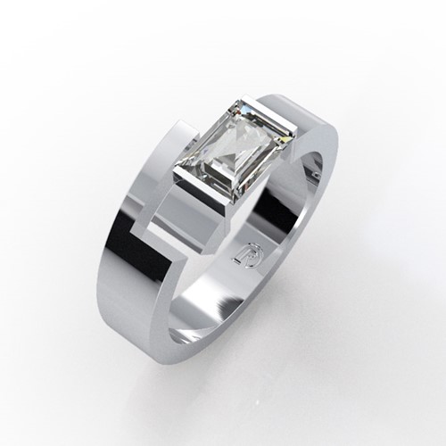 Emerald Cut Diamond Torc Ring (RL-G-04)