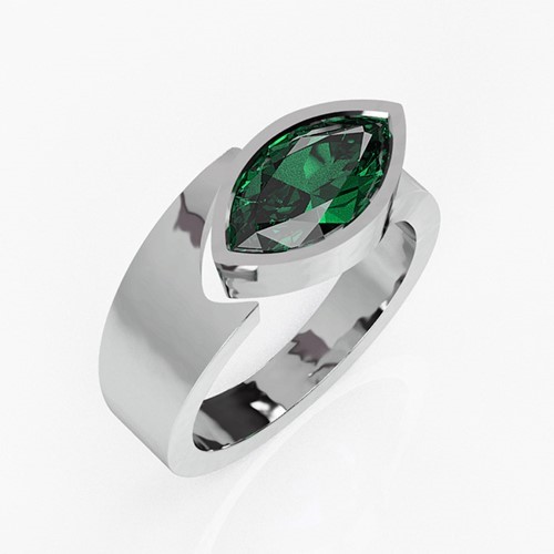 Platinum and Emerald Torc Ring (RL-G-98)