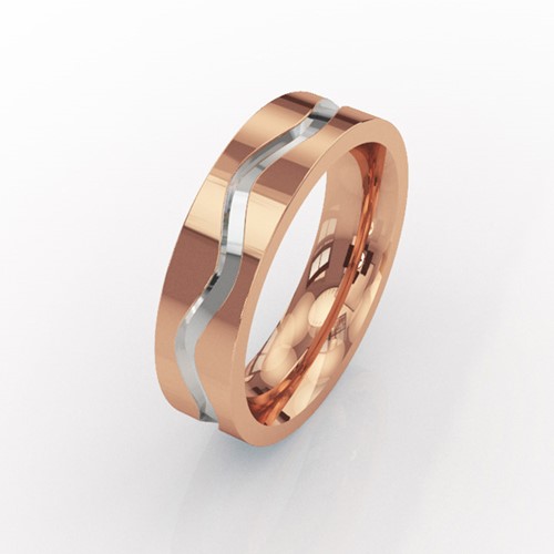18ct Red Gold Wave Ring (RL-W-23)