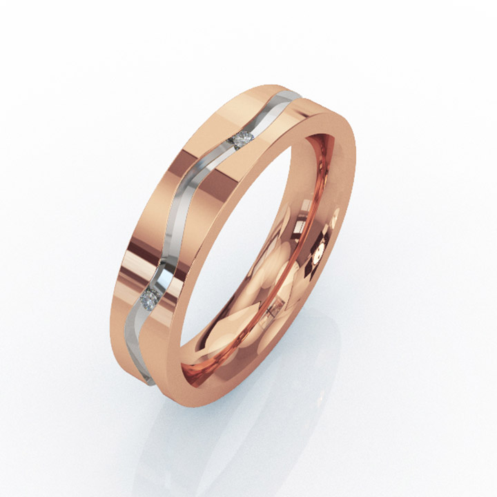 18ct Red Gold Wave Ring (RL-W-24)