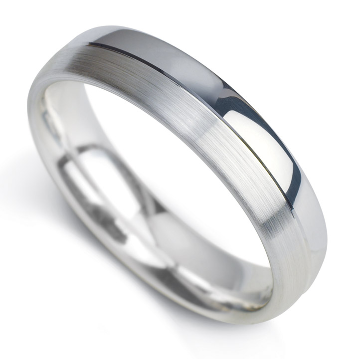 Grooved Court Shape Wedding Band (RL-W-44)