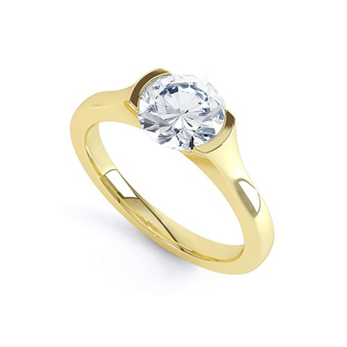 Single Stone Demi-Flush Diamond Ring (RL-G-12)