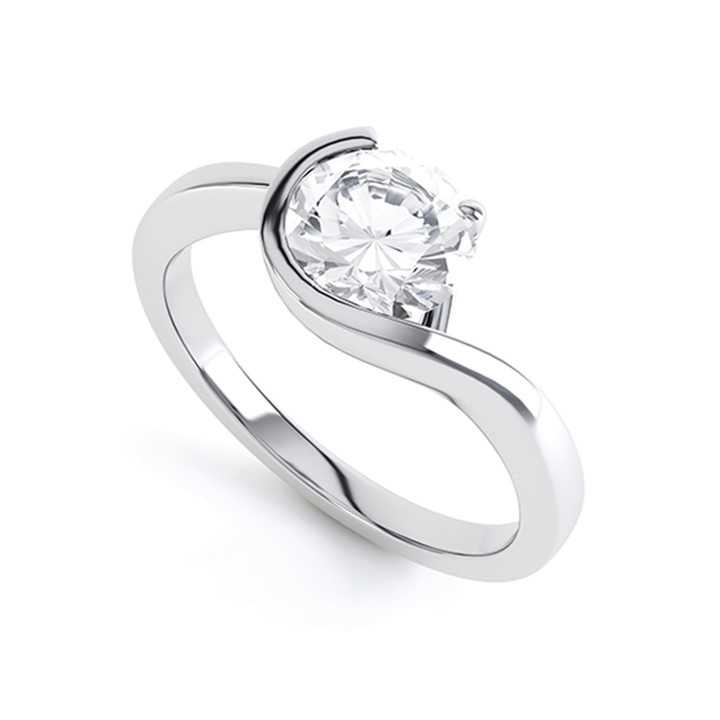 (RL-G-17) Rub Over and Claw Set Diamond Ring