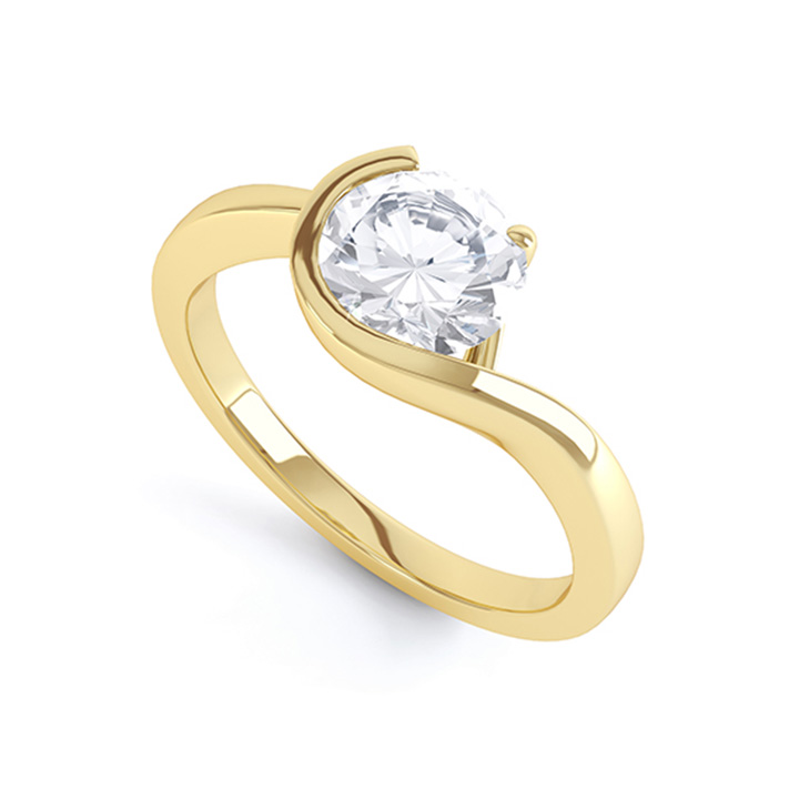 Rub Over and Claw Set Diamond Ring (RL-G-18)