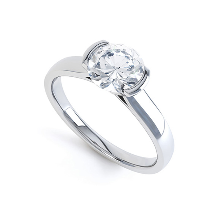 Demi-Flush Single Stone Diamond Ring (RL-G-21)