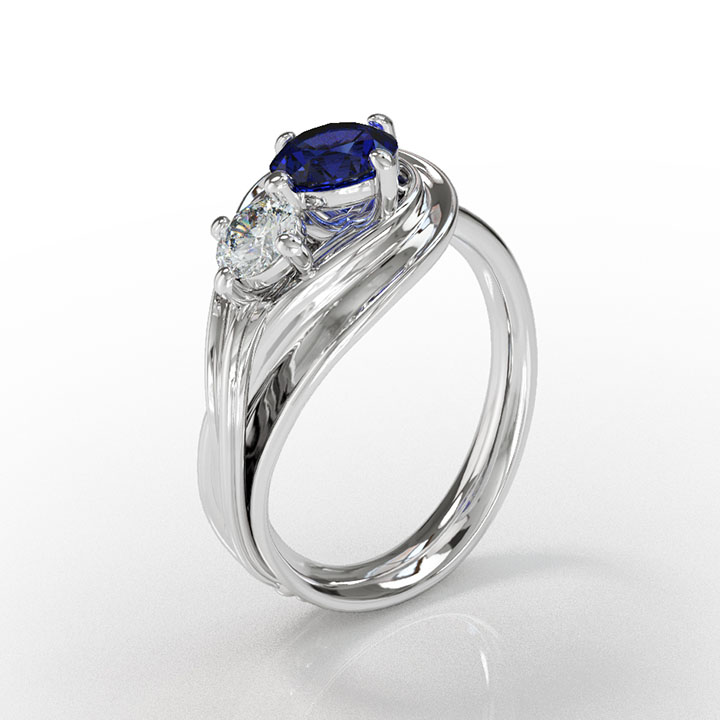 Platinum Art Nouveau Ring (RL-G-32)