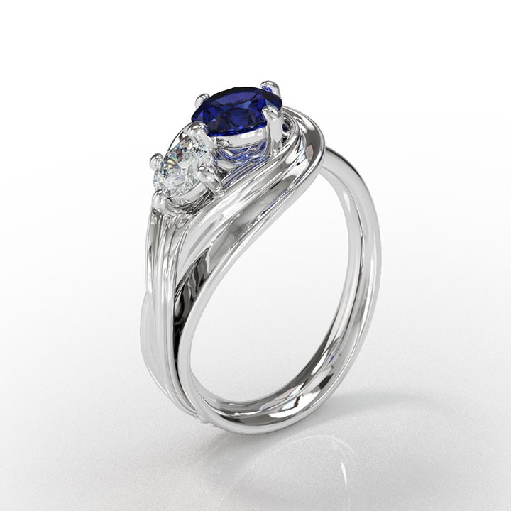 (RL-G-32) Platinum Art Nouveau Ring