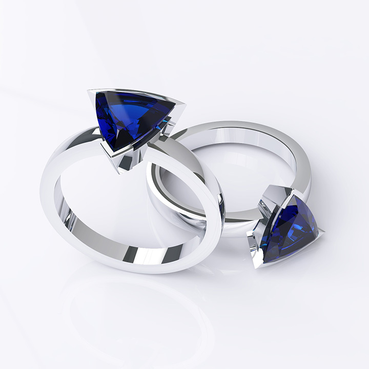 Single Stone Trillion Sapphire Ring (RL-G-47)