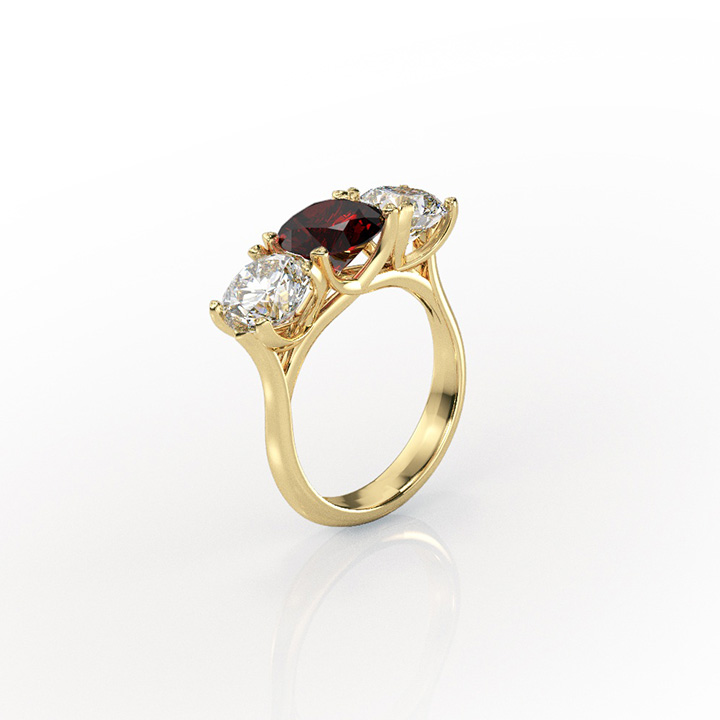 18ct Yellow Gold Three Stone Ring (RL-G-53)