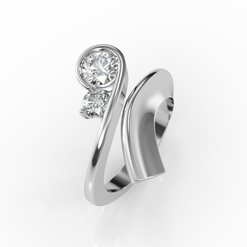 Platinum and Diamond Torc Ring (RL-G-59)