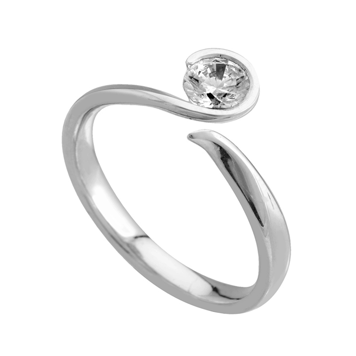 Sculptural Single Stone Diamond Ring (RL-G-79)