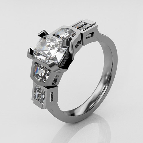 Platinum and Seven Stone Diamond Ring (RL-G-87)