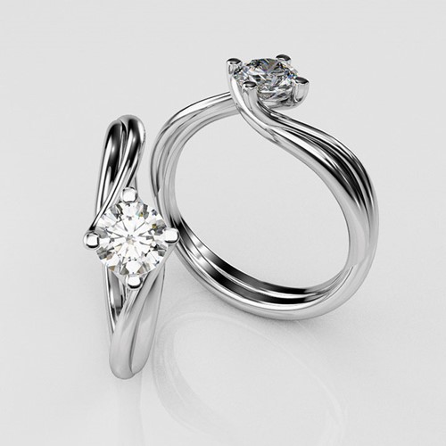 Platinum and Single Stone Diamond Ring (RL-G-88)