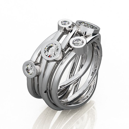 Platinum Bird's Nest Ring (RL-G-97)