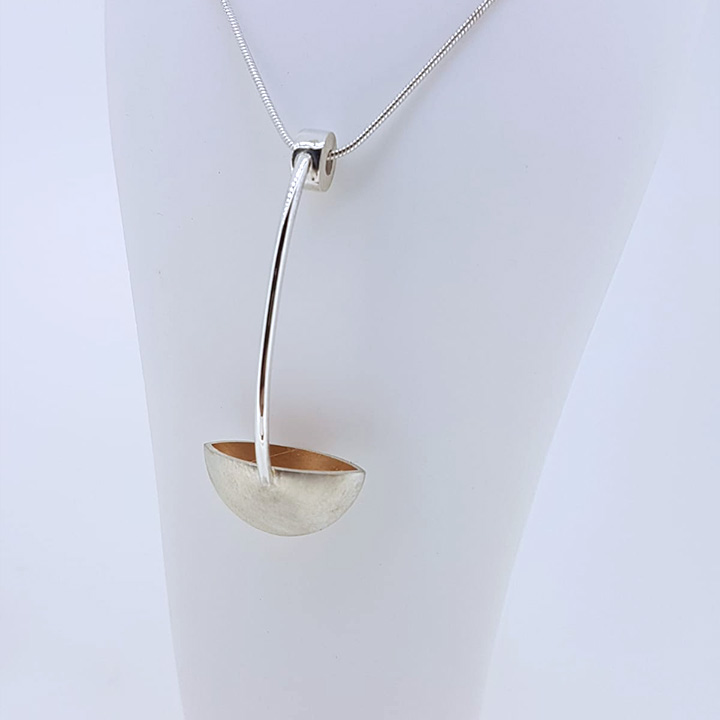 (RLL-IP4-RP) Sterling Silver & Red Gold Plate Pendant