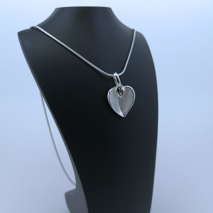 (BA-TN3508) Silver Heart Necklace