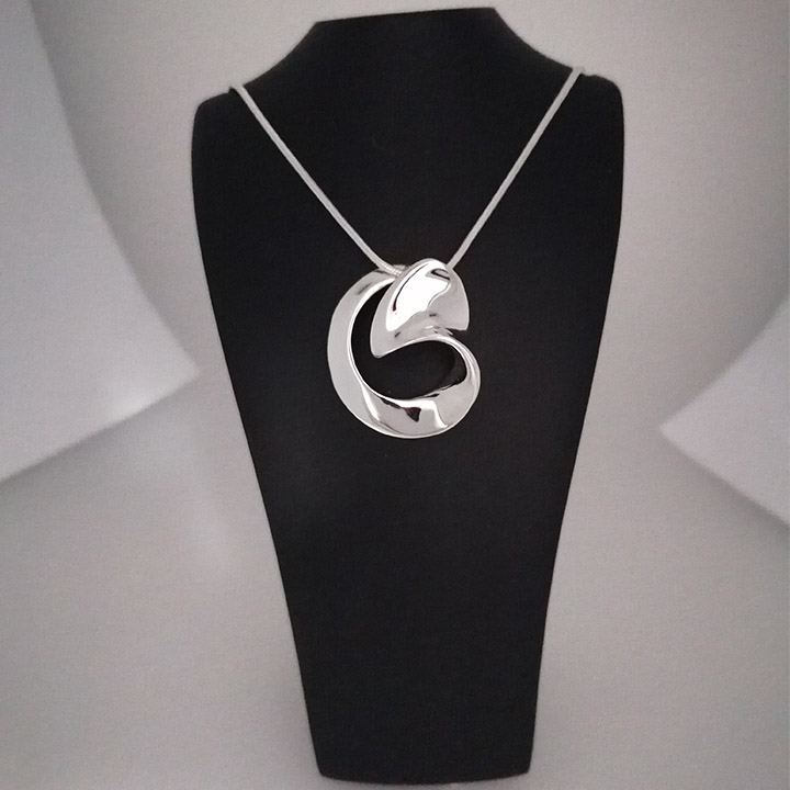 (BA-TP6221) Sculptural Silver Pendant