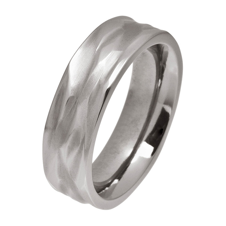 Carved Wave 6mm Titanium Ring (PD-TL1205)