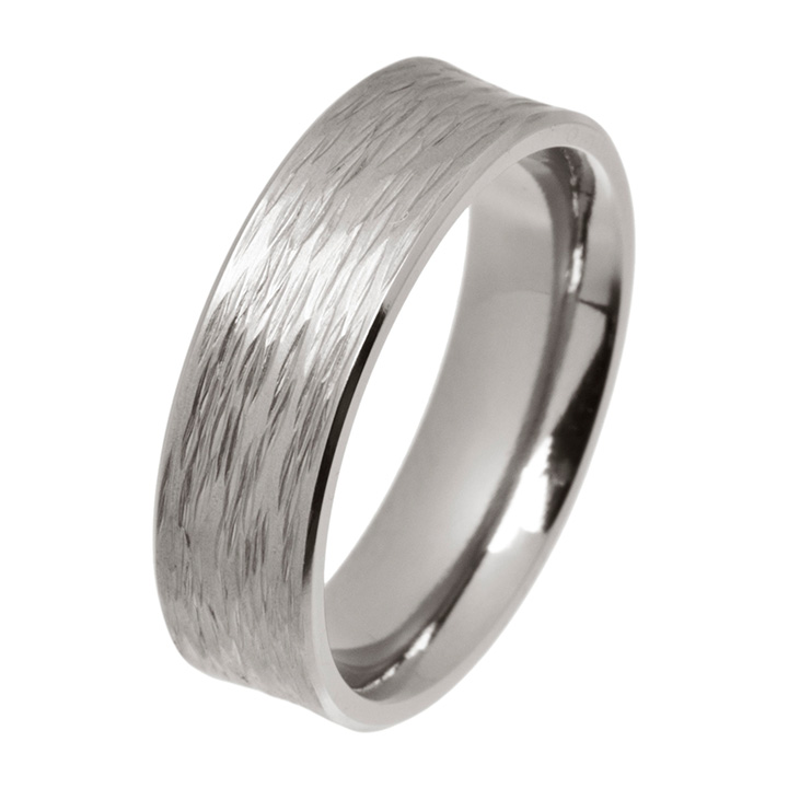 Rainfall Texture 6mm Titanium Ring (PD-TLR1229)