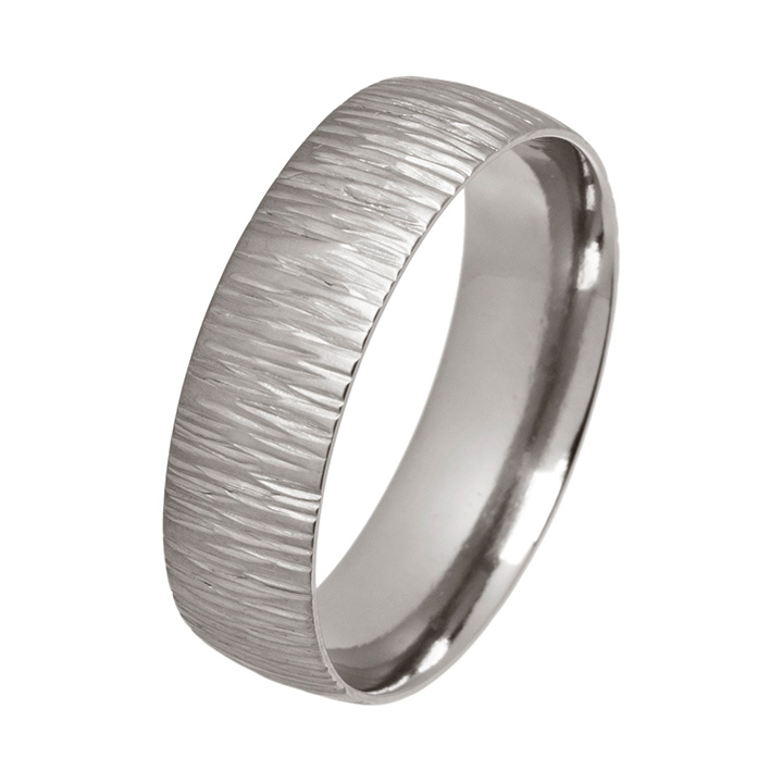 Fine Ripple Textured 6mm Titanium Ring (PD-TLR1232) 