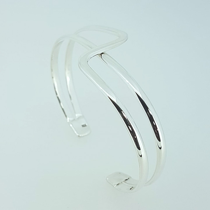 Sterling Silver Bangle (BA-B886)