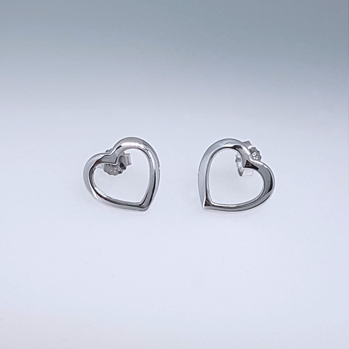 Sterling Silver Heart Earrings (BA-E701) 