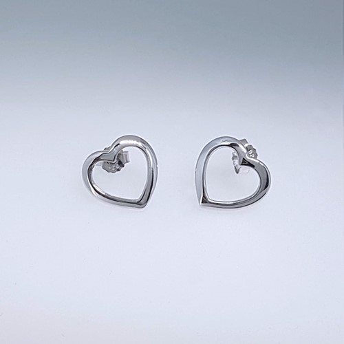 Sterling Silver Heart Earrings (BA-E701) 