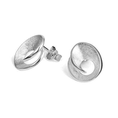 Scratched Sterling Silver Studs (BA-TE5257)
