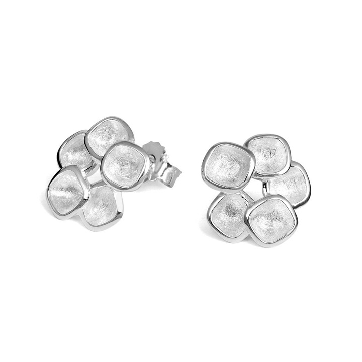 Sterling Silver Cluster Earrings (BA-TE5463) 