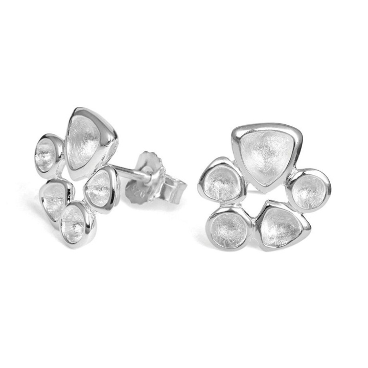 Sterling Silver Cluster Earrings (BA-TE5726) 