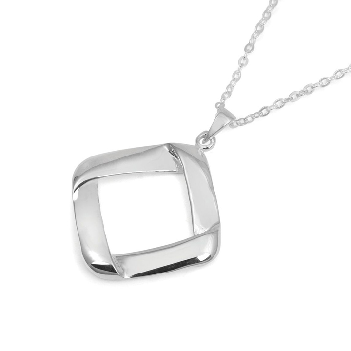 (BA-IP5019) Contemporary Square Design Silver Pendant