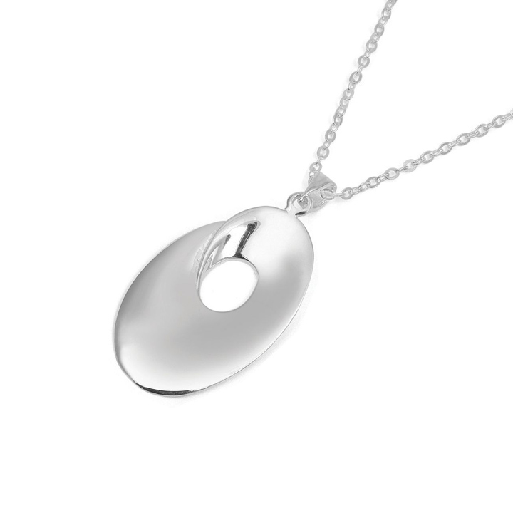 (BA-IP5020) Contemporary Sterling Silver Oval Pendant