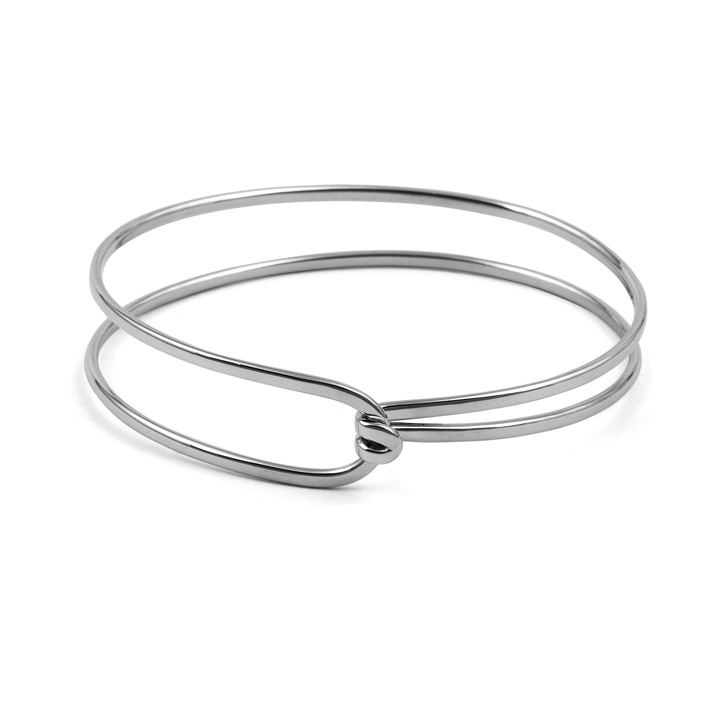 Sterling Silver Tension Clasp Bangle (BA-B792)