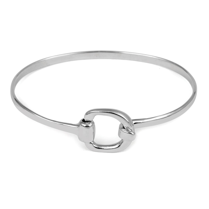 Sterling Silver Buckle Bangle (BA-B850) 