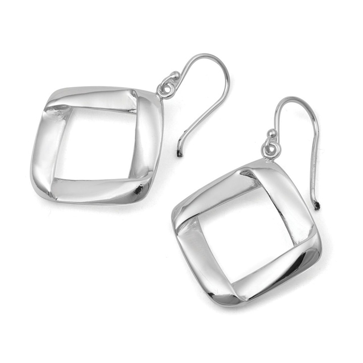 Square Design Silver Earrings (BA-PE5019)